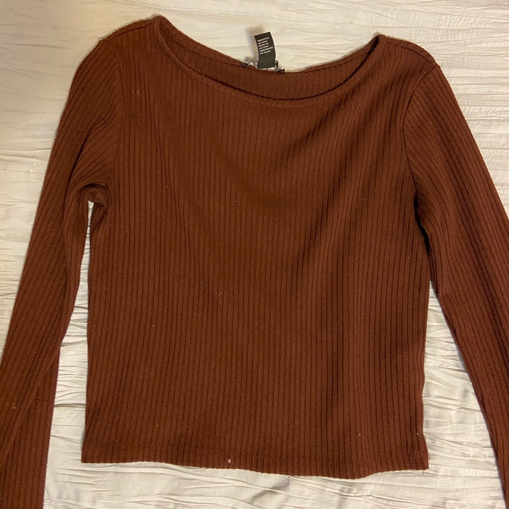Textured crop top sweater